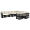 vidaXL Ensemble de canap&eacute; de jardin 11 pc 11 place Noir polyrotin
