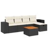 vidaXL Salon de jardin 6 pcs avec coussins noir r&eacute;sine tress&eacute;e