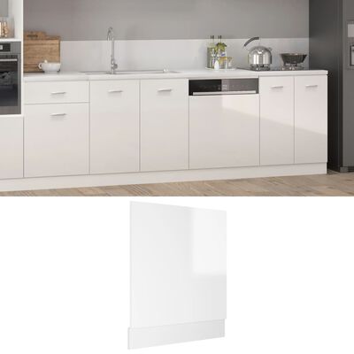 vidaXL Panneau de lave-vaisselle Blanc brillant 59,5x3x67 cm Aggloméré
