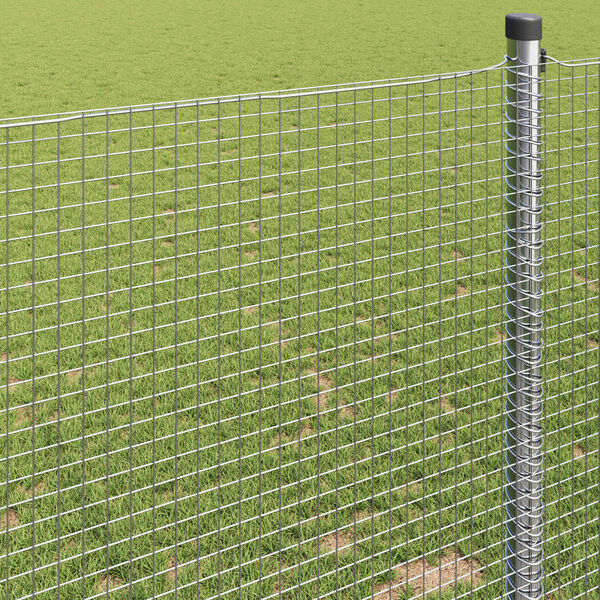 vidaXL Cl&ocirc;ture en fil soud&eacute; Argent 1.4 x 10 m