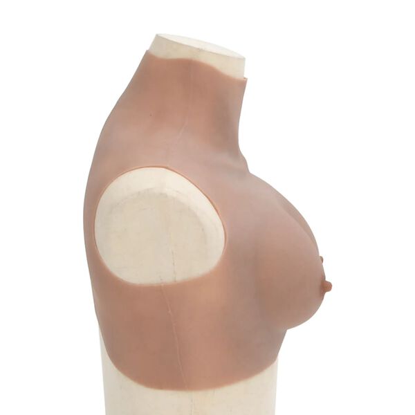 vidaXL Plastron en silicone marron p&acirc;le coupe B
