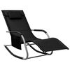 vidaXL Chaise longue textil&egrave;ne noir et gris