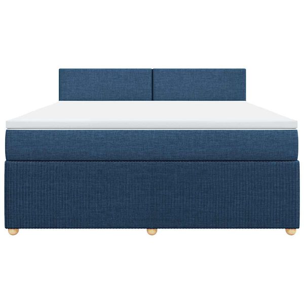 vidaXL Sommier &agrave; lattes de lit avec matelas Bleu 180x200 cm Tissu