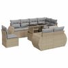 vidaXL Salon de jardin avec coussins 9 pcs beige r&eacute;sine tress&eacute;e