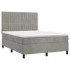 vidaXL Sommier &agrave; lattes de lit avec matelas LED Gris clair 140x200 cm