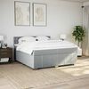 vidaXL Sommier &agrave; lattes de lit avec matelas Gris clair 200x200cm Tissu