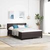 vidaXL Lit &agrave; ressorts avec matelas Marron fonc&eacute; 200 x 140 cm Polyester