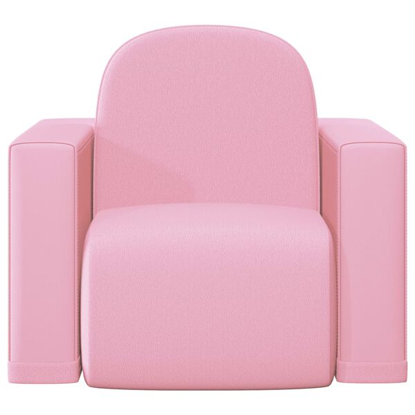 vidaXL Canap&eacute; pour enfants 2 en 1 Rose Similicuir