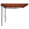 vidaXL Auvent manuel r&eacute;tractable avec poteaux 6x3,5 m Orange et marron