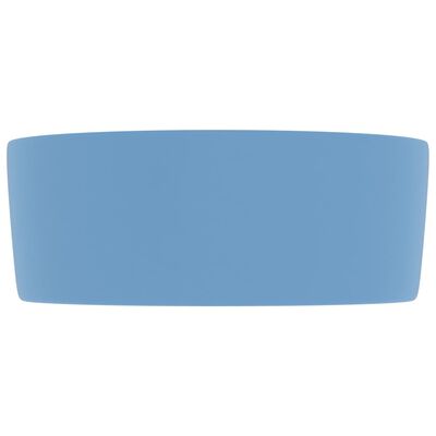 vidaXL Lavabo rond de luxe Bleu clair mat 40x15 cm Céramique