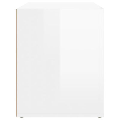 vidaXL Table de chevet Blanc brillant 60x36x45 cm Bois d’ingénierie