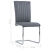 vidaXL Chaises &agrave; manger cantilever lot de 2 gris similicuir daim
