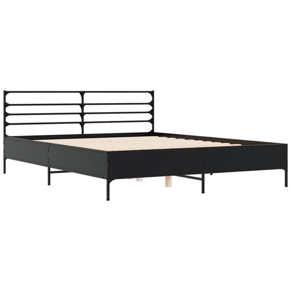 vidaXL Cadre de lit sans matelas noir 160x200 cm