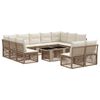 vidaXL Ensemble de canap&eacute; de jardin 12 pc Beige polyrotin