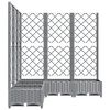 vidaXL Jardini&egrave;re avec treillis Gris clair 120x120x121,5 cm PP