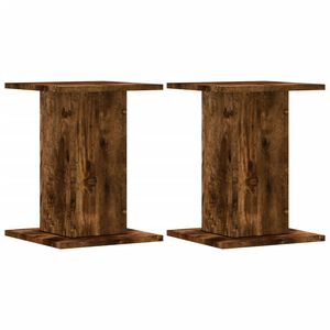 vidaXL Supports de haut-parleurs 2 pcs ch&ecirc;ne fum&eacute; bois d'ing&eacute;nierie