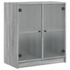 vidaXL Armoire lat&eacute;rale avec portes en verre sonoma gris 68x37x75,5 cm