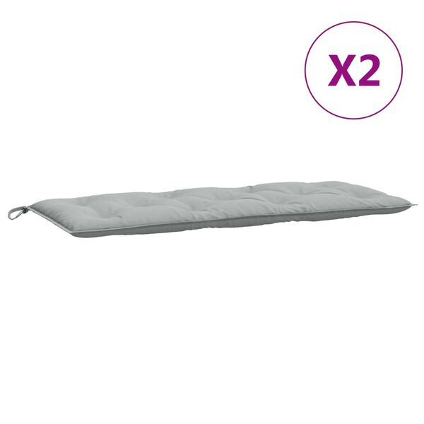 vidaXL Coussins de banc de jardin lot de 2 gris clair m&eacute;lang&eacute; tissu