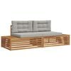 vidaXL 2 pc Ensemble de canap&eacute;s d'ext&eacute;rieur Gris Naturel et Clair