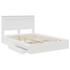vidaXL Lit de Rangement Blanc 140 x 200 cm Bois d'ing&eacute;nierie