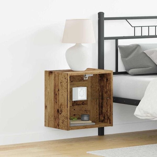 vidaXL &Eacute;tag&egrave;re flottante avec lumi&egrave;re LED Marron 40 x 28,5 x 40 cm