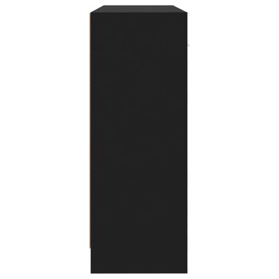 vidaXL Buffet noir 91x28x75 cm bois d'ingénierie