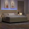 vidaXL Lit &agrave; ressort LED Gris clair et blanc 200 x 200 cm