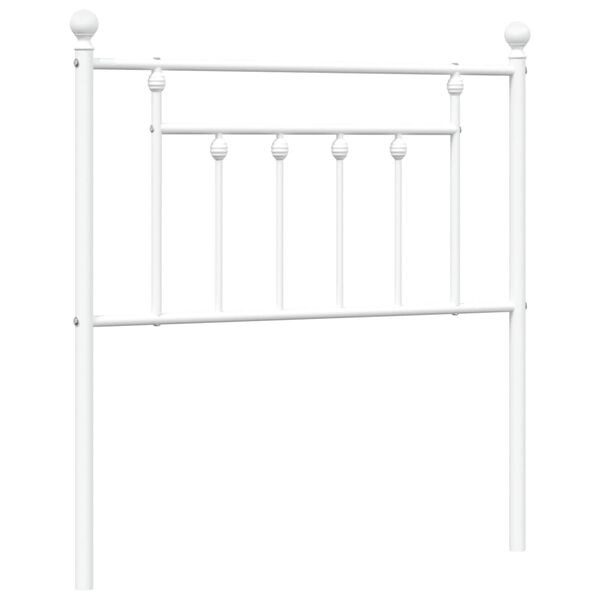 vidaXL T&ecirc;te de lit de remplacement m&eacute;tal blanc 80 cm
