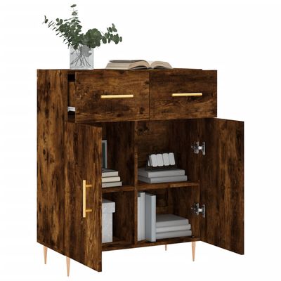 vidaXL Buffet chêne fumé 69,5x34x90 cm bois d'ingénierie