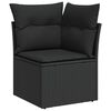 vidaXL Ensemble de canap&eacute; de jardin avec coussin 7 pcs Noir polyrotin