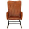 vidaXL Chaise &agrave; bascule Marron p&acirc;le Cuir v&eacute;ritable