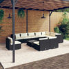 vidaXL Salon de jardin 11 pcs avec coussins R&eacute;sine tress&eacute;e Noir