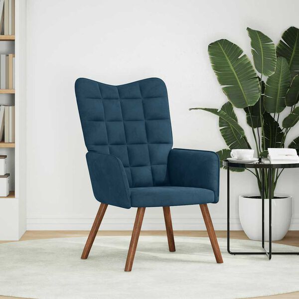 vidaXL Chaise de relaxation Bleu Velours
