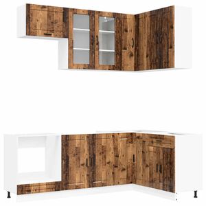 vidaXL Unit&eacute; de cuisine PORTO 8 pc Bois ancien Bois d'ing&eacute;nierie
