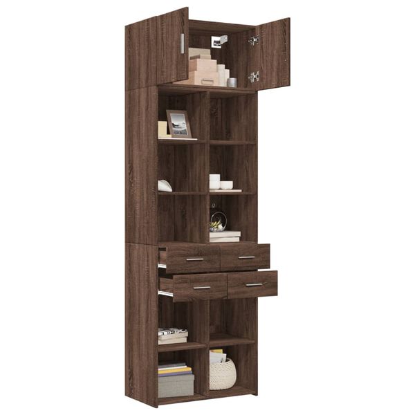 vidaXL Armoire de rangement ch&ecirc;ne brun 70x42,5x225cm bois d'ing&eacute;nierie