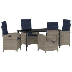 vidaXL Ensemble de salle &agrave; manger pour jardin 5 pcs Gris polyrotin