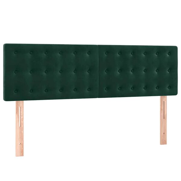 vidaXL T&ecirc;tes de lit 2 pcs Vert fonc&eacute; 72x5x78/88 cm Velours