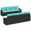 vidaXL Ensemble de Canap&eacute;s 9 pc 3-Nombre de places Noir et turquoise