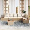 vidaXL Ensemble de canap&eacute; de jardin 7 pcs Beige Poly rotin