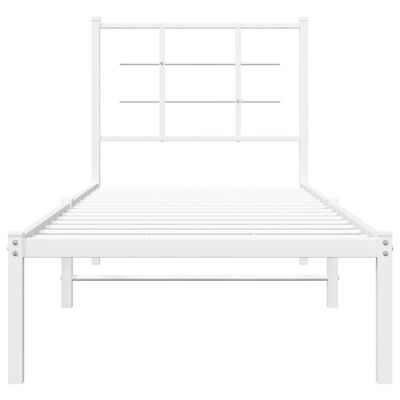 vidaXL Cadre de lit métal sans matelas avec tête de lit blanc 75x190cm