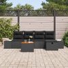 vidaXL Ensemble de canap&eacute; de jardin avec coussin 6 pcs Noir polyrotin