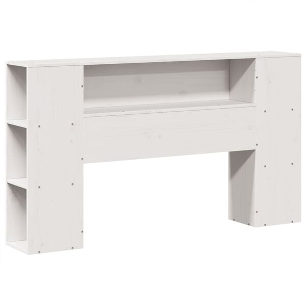 vidaXL Lit biblioth&egrave;que sans matelas blanc 135x190 cm bois massif