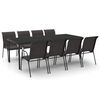 vidaXL Mobilier de salle &agrave; manger d'ext&eacute;rieur 9 pcs Acier