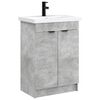 vidaXL Ensemble de mobilier de salle de bain Gris b&eacute;ton