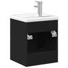 vidaXL Armoire lavabo de salle de bain avec bassin int&eacute;gr&eacute; noir