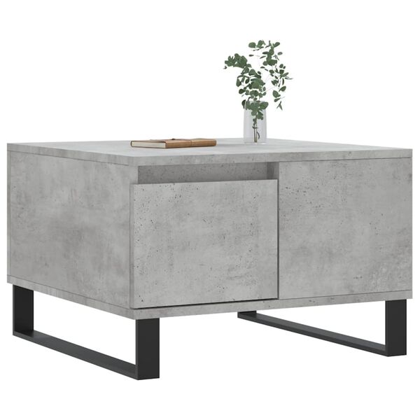 vidaXL Table basse gris béton 55x55x36,5 cm bois d'ingénierie