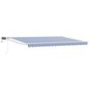 vidaXL Store r&eacute;tractable manuel avec LEDs Bleu et Blanc 4,5 &times; 3 m