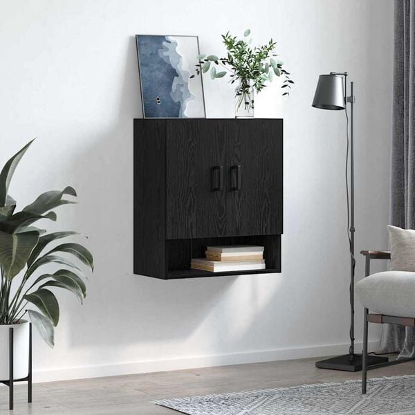 vidaXL Meuble mural Ch&ecirc;ne noir 60 x 31 x 70 cm Bois d'ing&eacute;nierie