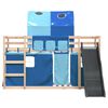 vidaXL Lit superpos&eacute; sans matelas avec toboggan et rideaux 90x190 cm