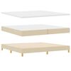 vidaXL Lit &agrave; ressorts avec matelas Cr&egrave;me 200 x 200 cm tissu